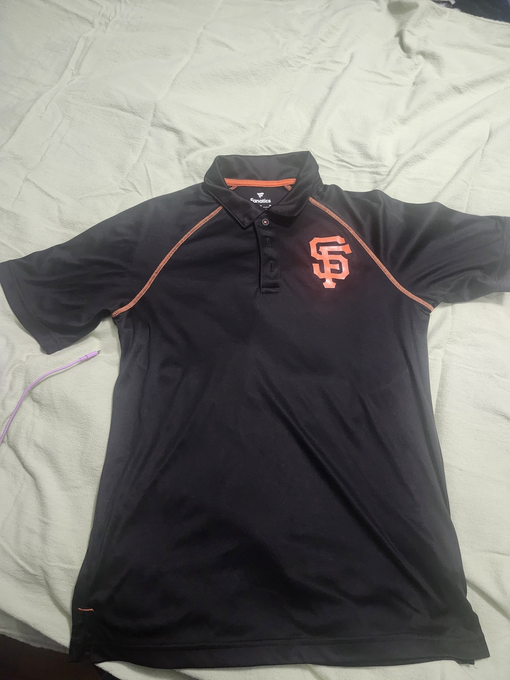 San Francisco Giants Men's Black Polo with Orange Logo